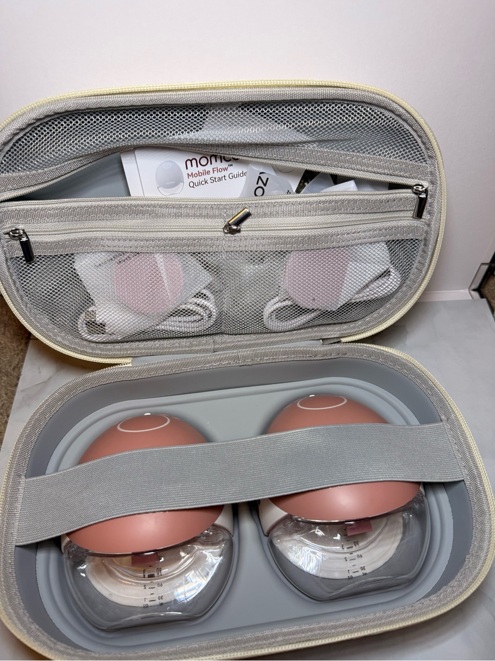 Momcozy Portable Double Electric Breast Pump - Rose Gold
